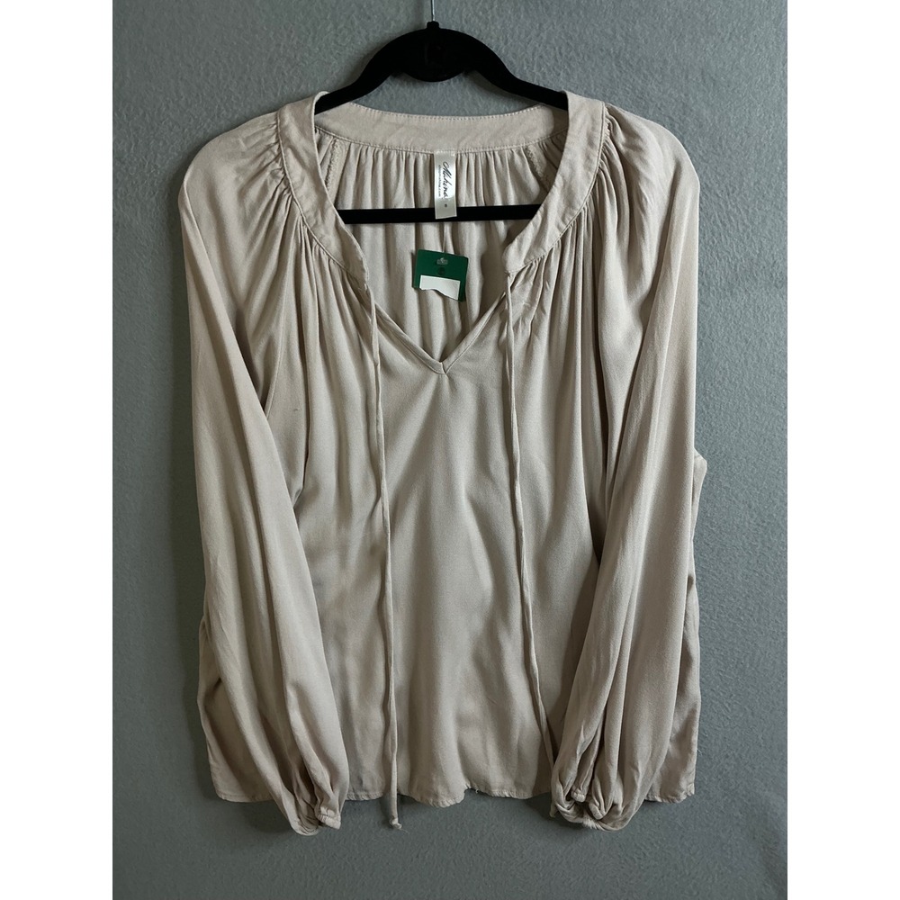 Mahina Blouse Top Women's Small‎ Long Sleeve V-Neck Tunic Casual Flowy NWT